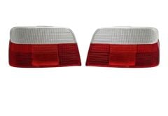 Ford Escort Sedan (1994-2001) Arka Stop Lamba Camı Takımı (Üstü Şeffaf / Altı Kırmızı) Crystal Clear Red