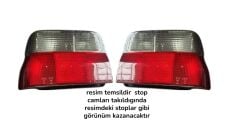 Ford Escort Sedan (1994-2001) Arka Stop Lamba Camı Takımı (Üstü Şeffaf / Altı Kırmızı) Crystal Clear Red