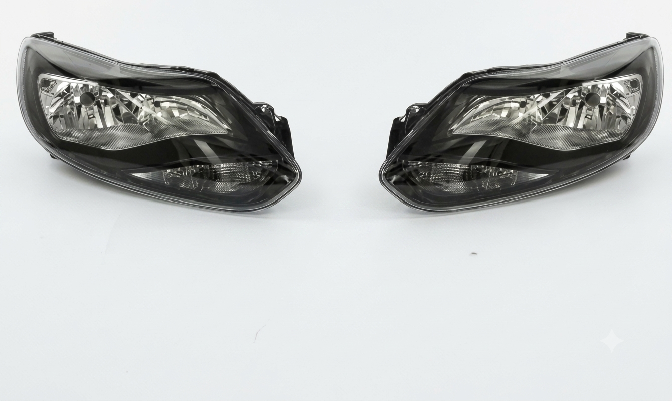 Ford Focus MK3 Ön Far Lamba Takım Sağ Sol 2 Adet Siyah Zemin 2012-2014