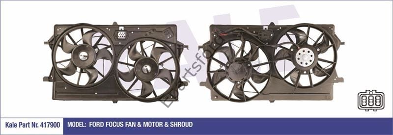 Ford Focus Fan Motoru Çiftli Komple 1998-2005